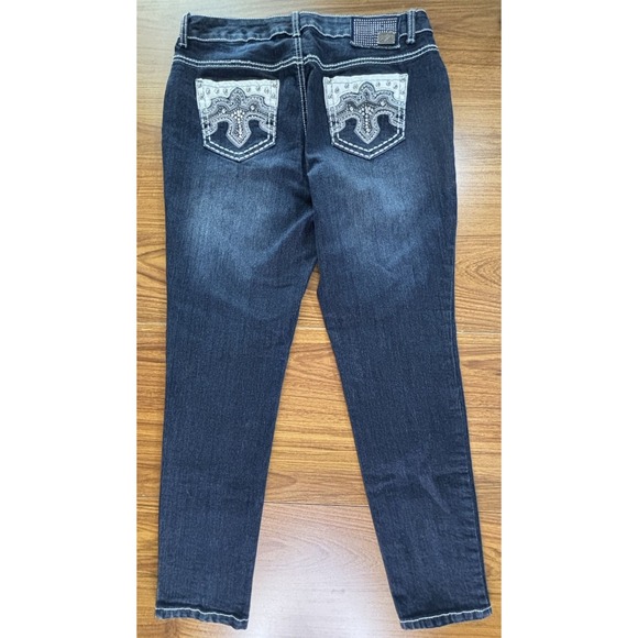 one 5 one Denim - One 5 One Denim Jeans Womens Size 10 Dark Wash 90s Embellished Rhinestone